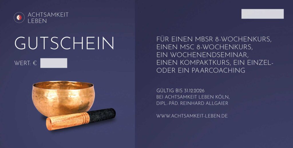 Der Achtsamkeit-Leben Gutschein